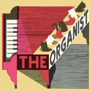 Logo of "The Organist" podcast, produced by KCRW and McSweeney's
