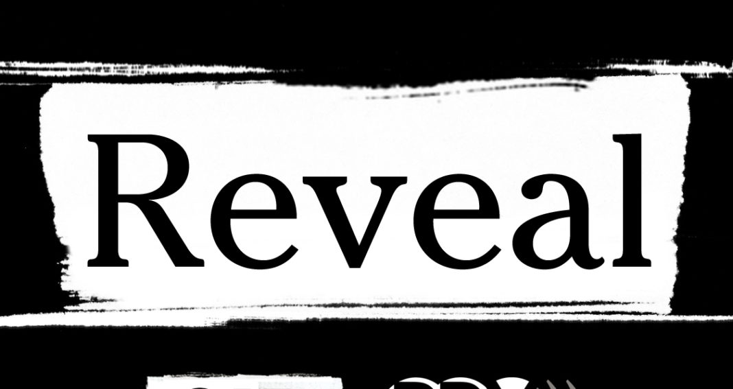 Logo of podcast "Reveal" produced by the Center for Investigative Reporting and PRX