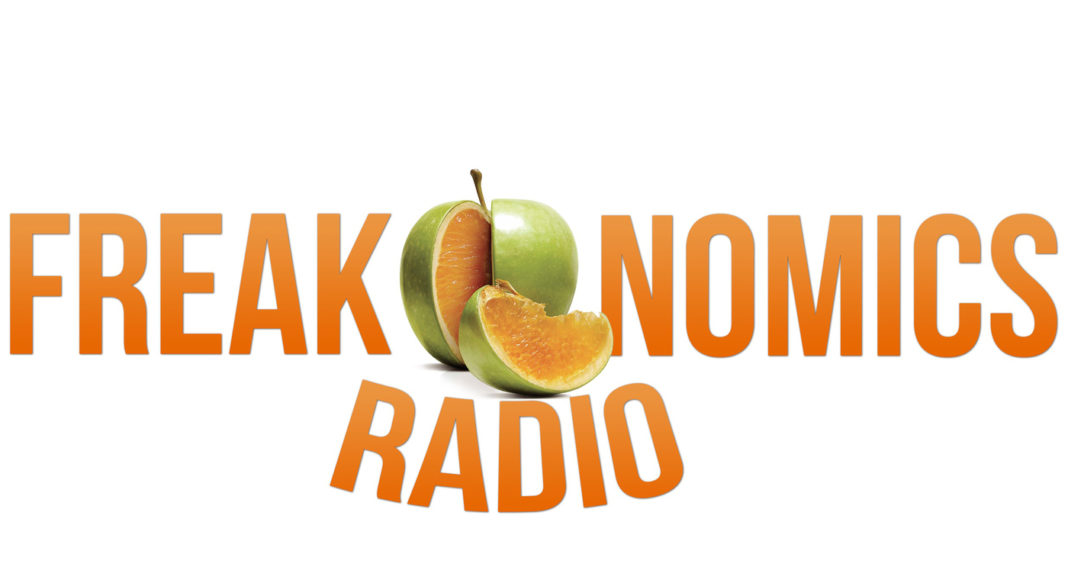 Logo of "Freakonomics Radio" podcast, produced by Sirius XM and Dubner Productions