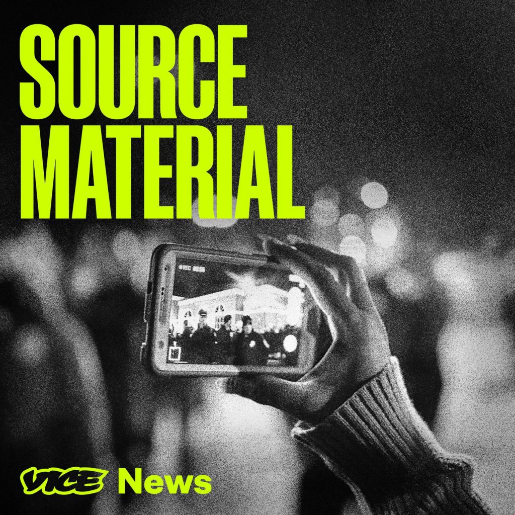 Logo of "Source Material" podcast, produced by VICE News